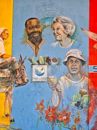 21-11-2025 Antillen Wallpainting of Princess Beatrix on the island of Sint Eustatius. Â  Copyright: xPPEx