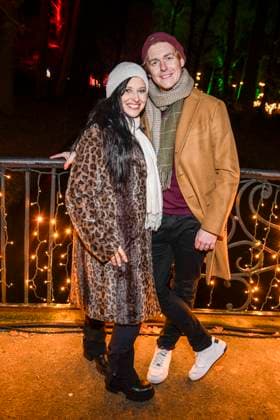 abb Nadja Jo Klapper and Johannes Heinrichs as guests at the premiere Weihnachten im Tierpark mit Promis on 21 11 2025 in Berlin Berlin Germany