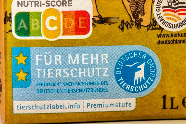 Eco-label on food packaging, print on packaging Nutri Score , for more animal welfare 22 11 2025 Germany
