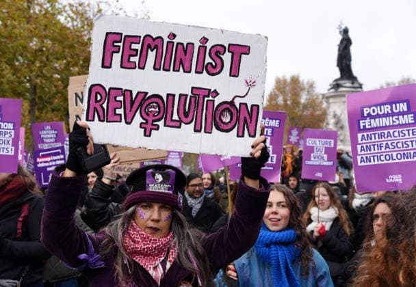 Demonstration On International Day for the Elimination of Violence Against Women - Paris Demonstration Against Violence Against Women, On occasion of the International Day of fight against violence sexist, sexual, in Paris, France on November 22, 2025. Photo by Alain Apaydin ABACAPRESS.COM Paris France  Copyright: xApaydinxAlain ABACAx