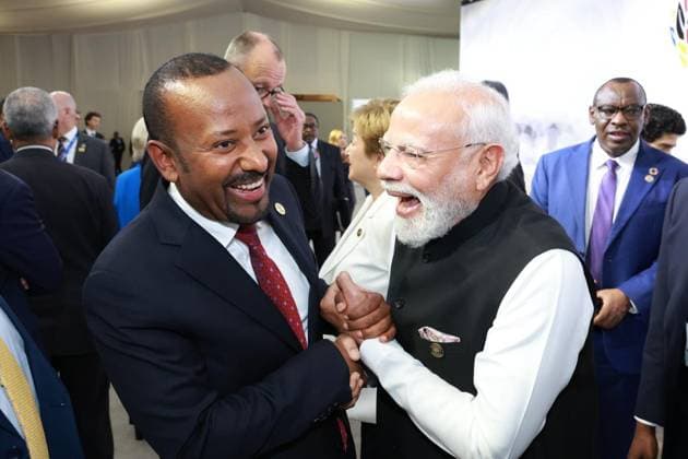 G20 Leaders Summit JOHANNESBURG, SOUTH AFRICA - NOVEMBER 22: (----EDITORIAL USE ONLY - MANDATORY CREDIT - G20 SOUTH AFRICA HANDOUT - NO MARKETING NO ADVERTISING CAMPAIGNS - DISTRIBUTED AS A SERVICE TO CLIENTS----) Indian Prime Minister Narendra Modi (R) meets with Ethiopian President Abiy Ahmed (L) within the G20 Leaders Summit in Johannesburg, South Africa, on November 22, 2025. G20 South Africa Handout Anadolu Johannesburg South Africa. Editorial use only. Please get in touch for any other usage.  Copyright: x2025xAnadoluxG20xSouthxAfrica xHandoutx