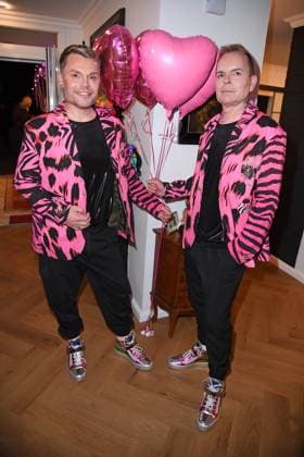 Sebastian Franke with husband David Franke at the birthday party for Sebastian Frankes 40th birthday The Frankes at Villa Franke in Mörfelden Walldorf on 22 11 2025
