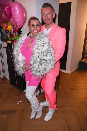 Ginger Costello Wollersheim with friend Lukas Reiter at the birthday party for Sebastian Frankes 40th birthday Die Frankes at Villa Franke in Mörfelden Walldorf on 22 11 2025