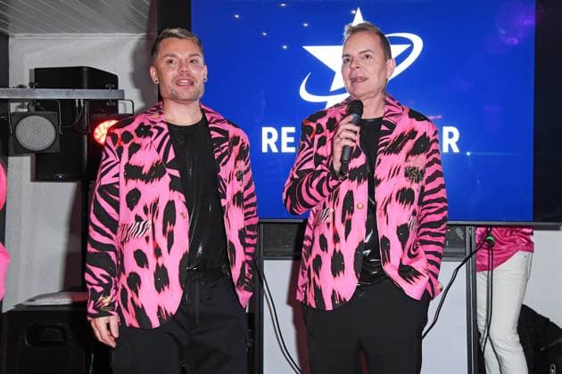 Sebastian Franke with husband David Franke at the birthday party for Sebastian Frankes 40th birthday The Frankes at Villa Franke in Mörfelden Walldorf on 22 11 2025