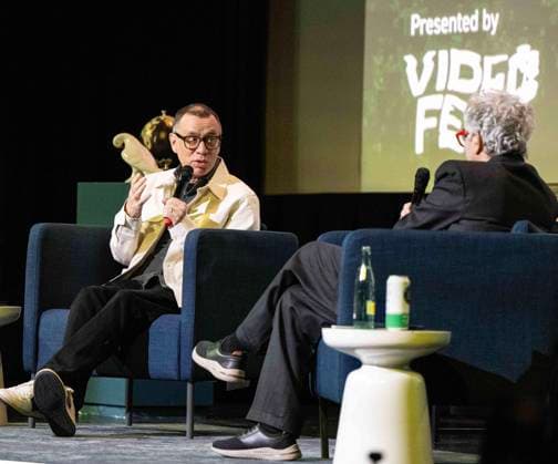November 22, 2025, Dallas, Texas, USA : FRED ARMISEN being interviewed by BART WEISS Artistic Director at VideoFest Dallas USA - ZUMAm147 20251122_zap_m147_006 Copyright: xHossxMcBainx