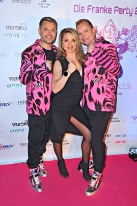 Franke Party 2 0 Sebastian and David Franke with Madeleine Maddy Morhardt on the occasion of the Franke Party 2 0 on 22 11 2025 in Mörfelden Walldorf 20251122MWI095646