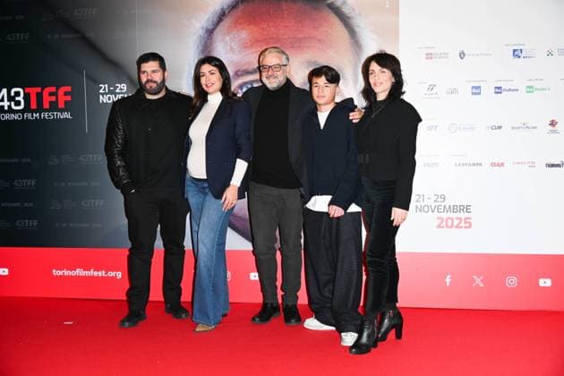 43rd Turin Film Festival 2025, Day 2 - Avemmaria Photocall In the photo: Giulia Coppini, Francesca Colapietro, Salvatore Esposito, Fortunato Cerlino, Salvatore Esposito, Mario Di Leva  Copyright: xManuelexMangiarottix xipa-agency.netx xMangiarottix xD avanzox IPA_Agency_IPA68289901