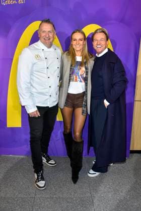 ABB Marcus Pruente Stephanie Pruente Sandro Rath at the reopening of the MC Donald branch Schnell Restaurant in Essen on 23 11 2025 NRW Germany
