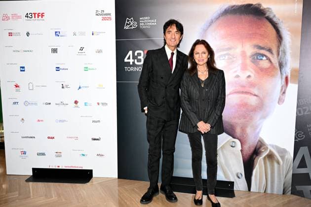 43rd Turin Film Festival 2025, Day 2 - Red Carpet Jacqueline Bisset stars at the Mole. Pictured: Giulio Base, Jacqueline Bisset  Copyright: xMaurizioxD Avanzox xipa-agency.netx xDxAvanzo xMangiarottix IPA_Agency_IPA68313740