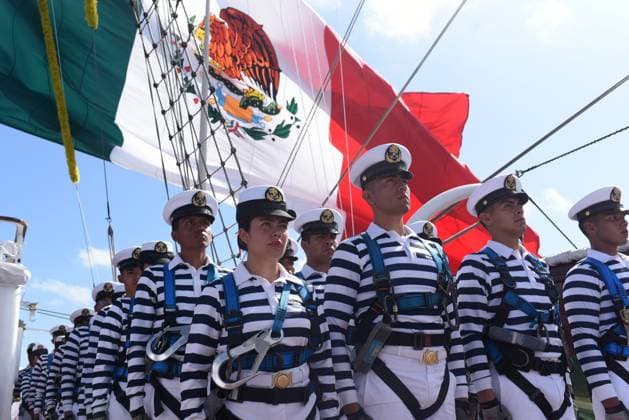 Mexican Navy’s training ship Cuauhtemoc returns to Veracruz after repairs in New York VERACRUZ, MEXICO - NOVEMBER 23: Navy personnel attend the ceremony marking the return of the Mexican Navy’s training ship Cuauhtemoc to the Port of Veracruz after repairs in New York following a recent accident, in Veracruz, Mexico on November 23, 2025. Rolando Ramos Anadolu Veracruz Mexico. Editorial use only. Please get in touch for any other usage.  Copyright: x2025xAnadoluxRolandoxRamosx