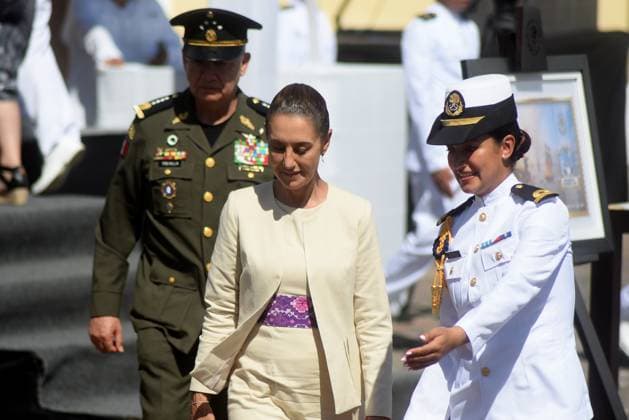 Mexican Navy’s training ship Cuauhtemoc returns to Veracruz after repairs in New York VERACRUZ, MEXICO - NOVEMBER 23: Mexican President Claudia Sheinbaum attends the ceremony marking the return of the Mexican Navy’s training ship Cuauhtemoc to the Port of Veracruz after repairs in New York following a recent accident, in Veracruz, Mexico on November 23, 2025. Rolando Ramos Anadolu Veracruz Mexico. Editorial use only. Please get in touch for any other usage.  Copyright: x2025xAnadoluxRolandoxRamosx
