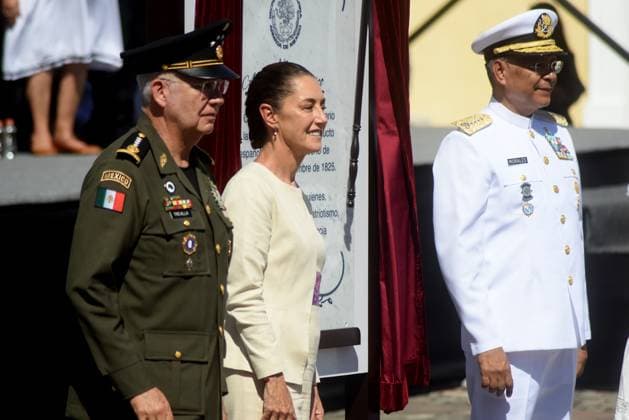 Mexican Navy’s training ship Cuauhtemoc returns to Veracruz after repairs in New York VERACRUZ, MEXICO - NOVEMBER 23: Mexican President Claudia Sheinbaum attends the ceremony marking the return of the Mexican Navy’s training ship Cuauhtemoc to the Port of Veracruz after repairs in New York following a recent accident, in Veracruz, Mexico on November 23, 2025. Rolando Ramos Anadolu Veracruz Mexico. Editorial use only. Please get in touch for any other usage.  Copyright: x2025xAnadoluxRolandoxRamosx
