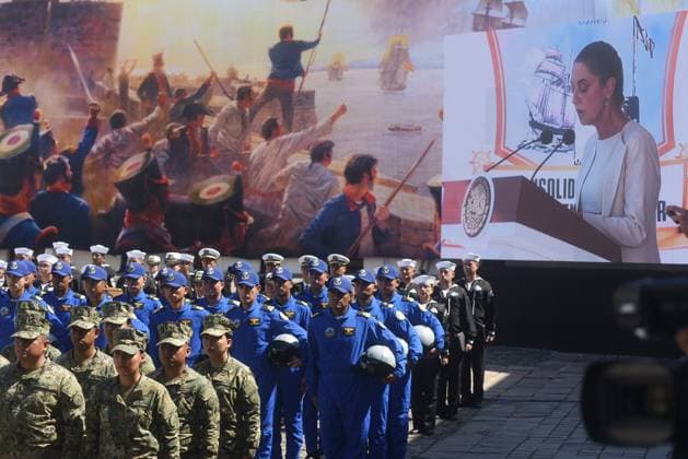 Mexican Navy’s training ship Cuauhtemoc returns to Veracruz after repairs in New York VERACRUZ, MEXICO - NOVEMBER 23: Navy personnel attend the ceremony marking the return of the Mexican Navy’s training ship Cuauhtemoc to the Port of Veracruz after repairs in New York following a recent accident, in Veracruz, Mexico on November 23, 2025. Rolando Ramos Anadolu Veracruz Mexico. Editorial use only. Please get in touch for any other usage.  Copyright: x2025xAnadoluxRolandoxRamosx