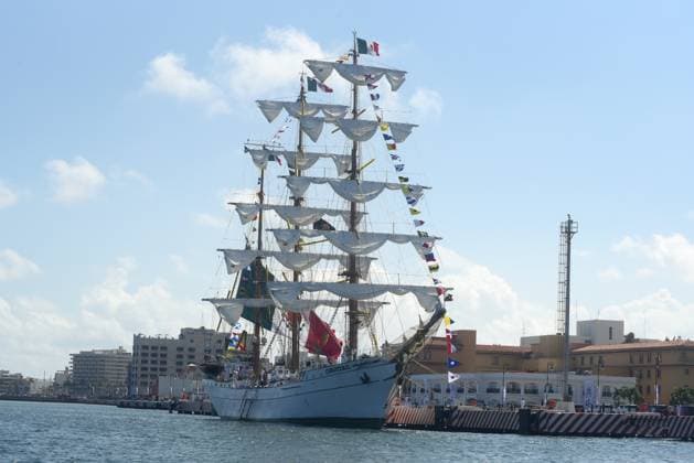 Mexican Navy’s training ship Cuauhtemoc returns to Veracruz after repairs in New York VERACRUZ, MEXICO - NOVEMBER 23: A ceremony held for marking the return of the Mexican Navy’s training ship Cuauhtemoc to the Port of Veracruz after repairs in New York following a recent accident, in Veracruz, Mexico on November 23, 2025. Rolando Ramos Anadolu Veracruz Mexico. Editorial use only. Please get in touch for any other usage.  Copyright: x2025xAnadoluxRolandoxRamosx