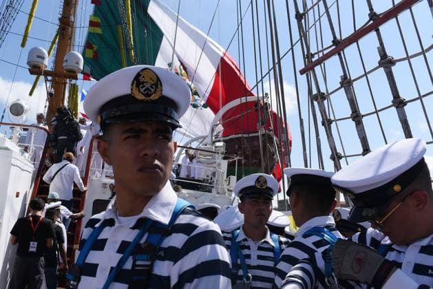 Mexican Navy’s training ship Cuauhtemoc returns to Veracruz after repairs in New York VERACRUZ, MEXICO - NOVEMBER 23: Navy personnel attend the ceremony marking the return of the Mexican Navy’s training ship Cuauhtemoc to the Port of Veracruz after repairs in New York following a recent accident, in Veracruz, Mexico on November 23, 2025. Rolando Ramos Anadolu Veracruz Mexico. Editorial use only. Please get in touch for any other usage.  Copyright: x2025xAnadoluxRolandoxRamosx
