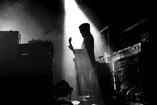 Peter Hayes from the band Black Rebel Motorcycle Club at a concert at the Astra Kulturhaus in Berlin, November 23, 2025 Photo converted to black and white Black Rebel Motorcycle Club concert Berlin