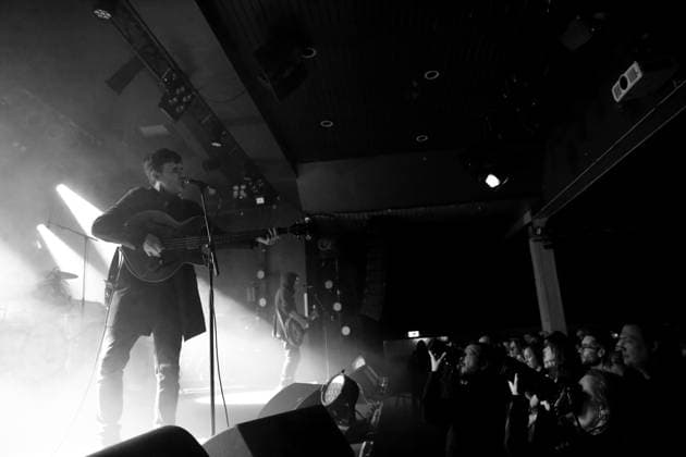 Robert Levon Been and Peter Hayes, from left, of the band Black Rebel Motorcycle Club at a concert at the Astra Kulturhaus in Berlin, November 23, 2025 Photo converted to black and white Black Rebel Motorcycle Club concert Berlin