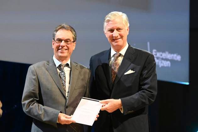 The Fund For Scientific Research Awards BRUSSELS, BELGIUM - NOVEMBER 24 : Peter Starkel (UCLouvain) receives the prize for Biomedical Sciences. King Philippe attends the five-yearly awards ceremony of the (National) Fund for Scientific Research (FRS-FNRS) and the Fonds Wetenschappelijk Onderzoek (FWO). These awards recognise Belgian researchers who have made a significant contribution to their field and promote the international reputation of Belgian scientific research. The disciplines covered include the humanities, social sciences, fundamental biomedical sciences, clinical biomedical sciences, fundamental exact and natural sciences, and applied sciences. The ceremony brings together representatives from the academic, scientific and insti  Copyright: xBertxVanxDenxBrouckex