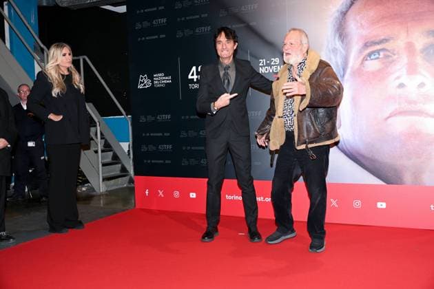 43rd Turin Film Festival 2025, Day 3 - Terry Gilliam Photocall. Pictured: Giulio Base, Terry Gilliam  Copyright: xMaurizioxD Avanzox xipa-agency.netx xDxAvanzo xMangiarottix IPA_Agency_IPA68331198