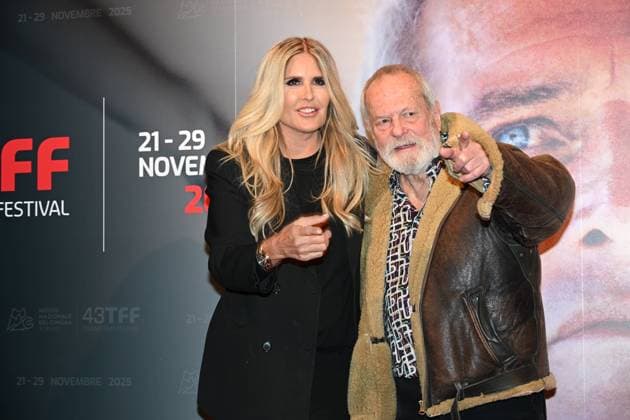 43rd Turin Film Festival 2025, Day 3 - Terry Gilliam Photocall. Pictured: Tiziana Rocca, Terry Gilliam  Copyright: xMaurizioxD Avanzox xipa-agency.netx xDxAvanzo xMangiarottix IPA_Agency_IPA68331210
