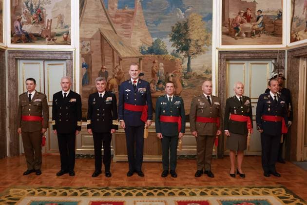 Spanish King Felipe VI during a meeting with General de Brigada y Contralmirantes in Madrid on Monday, 24 November 2025 Cordon Press 