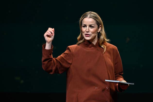 STOCKHOLM, SWEDEN 20251124 Screenwriter and actress Marie Agerhäll, hostess for the evening, as the August Prize is awarded during a gala at Dramaten STOCKHOLM SWEDEN x10430x  Copyright: xChristinexOlsson TTx AUGUSTPRISET 2025 NeDWPz-k2kE