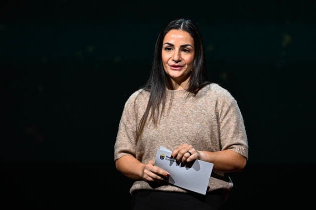 STOCKHOLM, SWEDEN 20251124 Minister of Culture Paria Liljestrand M presents the Little August Prize when the August Prize is awarded during a gala at Dramaten STOCKHOLM SWEDEN x10430x  Copyright: xChristinexOlsson TTx AUGUSTPRISET 2025 wtiL1f98Qtw