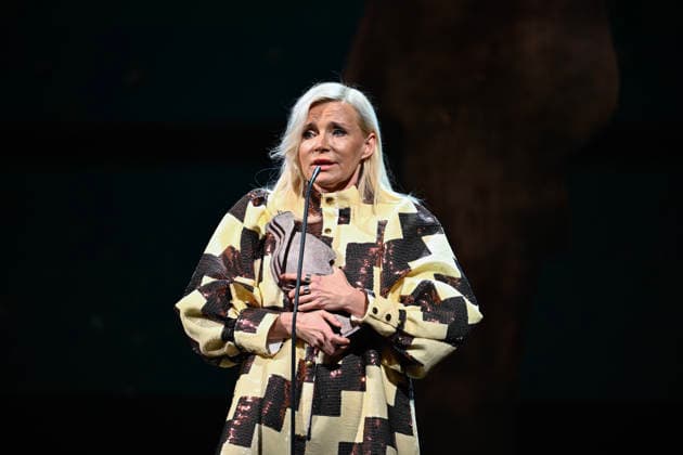 STOCKHOLM, SWEDEN 20251124 Bea Uusma accepts the Swedish Non-Fiction Book of the Year award for her book Vitön when the August Prize is awarded during a gala at Dramaten STOCKHOLM SWEDEN x10430x  Copyright: xChristinexOlsson TTx AUGUSTPRISET 2025 V9KpE1yNlSA