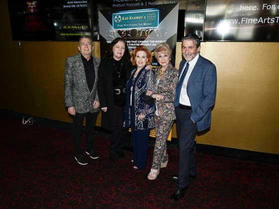 November 23, 2025, Beverly Hills, California, USA: French-born Australian artist and film director PHILIPPE MORA, PAMELA MORA, Actress, producer and activist KAT KRAMER,American actress, producer and activist KAREN SHARPE KRAMER and English comedian, actor, satirist, playwright and screenwriter PETER COOK attend the director Stanley Kramer Double Feature: Judgment At Nuremberg and On The Beach presented By Kat Kramer s Films That Change The World. Beverly Hills USA - ZUMAb173 20251123_aap_b173_003 Copyright: xBillyxBennightx