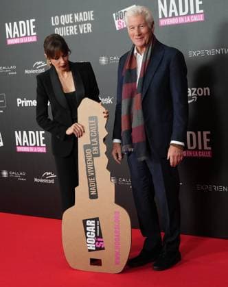 Richard Gere and Alejandra Silva at photocall for premiere documentary short film Lo que Nadie quiere ver in Madrid on Monday, 24 November 2025. Cordon Press 