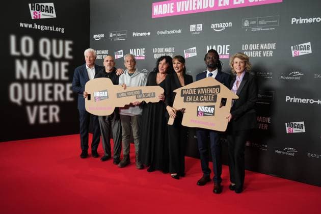 Richard Gere and Alejandra Silva at photocall for premiere documentary short film Lo que Nadie quiere ver in Madrid on Monday, 24 November 2025. Cordon Press 