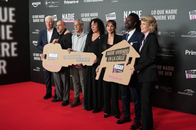 Richard Gere and Alejandra Silva at photocall for premiere documentary short film Lo que Nadie quiere ver in Madrid on Monday, 24 November 2025. Cordon Press 
