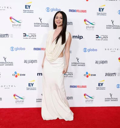 Camila Perez arrives on the red carpet at the 53rd International Emmy Awards at New York Hilton Midtown in New York City on Monday, November 24, 2025.  NYP20251124219 JohnxAngelillo