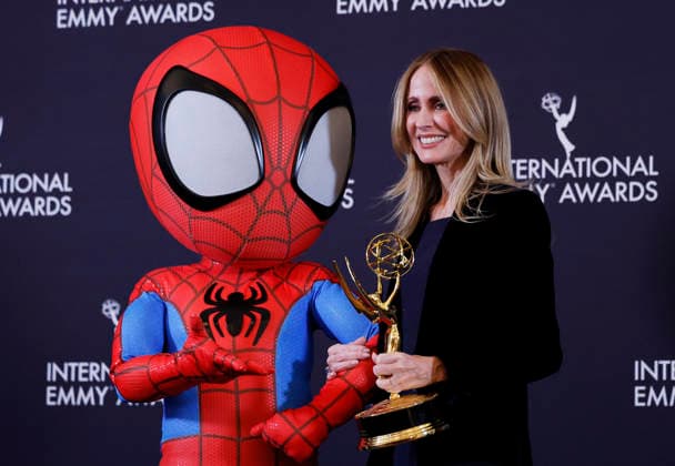 Recipient of The Founders Award co-chairman of Disney Entertainment Dana Walden arrives in the press room at the 53rd International Emmy Awards at New York Hilton Midtown in New York City on Monday, November 24, 2025.  NYP20251124255 JohnxAngelillo