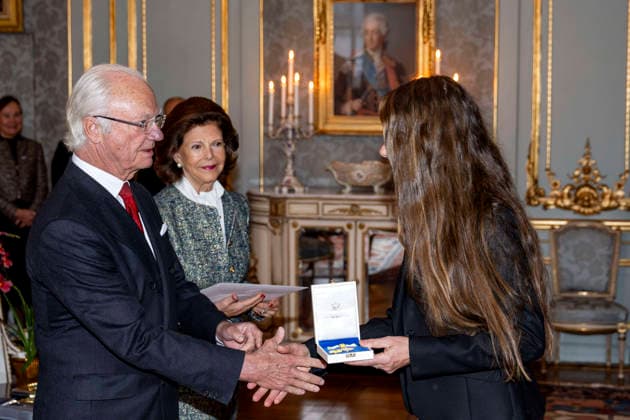 Swedens King Carl Gustaf and Queen Silvia award the Prince Eugen Medal, for outstanding artistic achievement, to architect Petra Gipp at Stockholm Palace, Stockholm, Sweden, November 24, 2025 SWEDEN x10050x  Copyright: xPontusxLundahl TTx PRINCE EUGENE MEDAL SWEDEN pWEh5d_gSGs