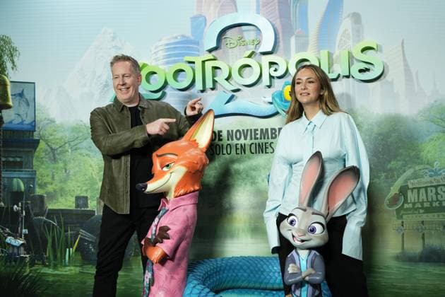 Jared Bush and Rigoberta Bandini at photocall film Zootropolis 2 in Madrid on Tuesday, 25 November 2025 Cordon Press 