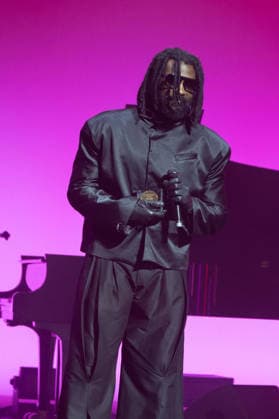 Grands Prix de la Sacem 2025 Ceremony - Paris Damso (Grand prix du rap et de la nouvelle pop) attending the Grands Prix de la Sacem 2025 Ceremony held at Les folies Bergeres theater, in Paris, France, on November 24, 2025. Photo by Mireille Ampilhac ABACAPRESS.COM Paris France  Copyright: xAmpilhacxMireille ABACAx