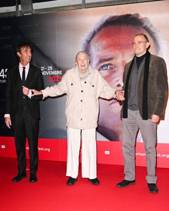 43 Turin Film Festival 2025, Day 4 - Photocall Vanessa Redgrave Star of the Mole In the photo: Vanessa Redgrave, Carlo Gabriel Nero, Giulio Base  Copyright: xManuelexMangiarottix xipa-agency.netx xDxAvanzo Mangiarottix IPA_Agency_IPA68361970