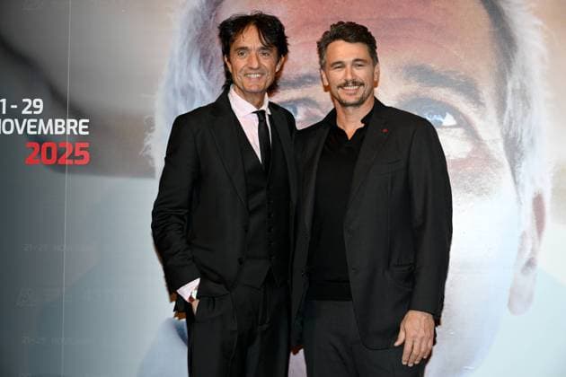 43rd Turin Film Festival 2025, Day 4 - Photocall 127 Hours. Pictured: Giulio Base, James Franco  Copyright: xMaurizioxD Avanzox xipa-agency.netx xDxAvanzo xMangiarottix IPA_Agency_IPA68362229
