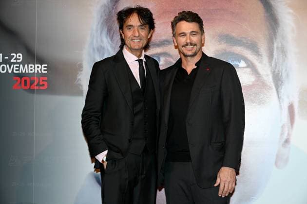 43rd Turin Film Festival 2025, Day 4 - Photocall 127 Hours. Pictured: Giulio Base, James Franco  Copyright: xMaurizioxD Avanzox xipa-agency.netx xDxAvanzo xMangiarottix IPA_Agency_IPA68362230