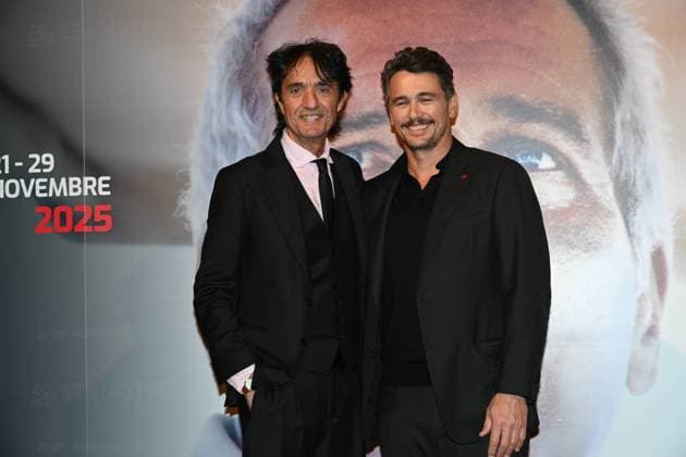 43rd Turin Film Festival 2025, Day 4 - Photocall 127 Hours. Pictured: Giulio Base, James Franco  Copyright: xMaurizioxD Avanzox xipa-agency.netx xDxAvanzo xMangiarottix IPA_Agency_IPA68362231