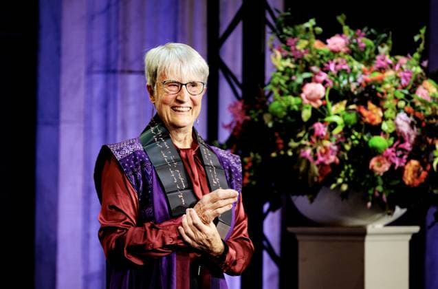 AMSTERDAM American philosopher and science historian Donna Haraway at the Erasmus Prize ceremony at the Royal Palace. This year s prize theme is the science of what unites us. ANP RAMON VAN FLYMEN netherlands out - belgium out  Copyright: xx x543047591x originalFilename: 543047591.jpg