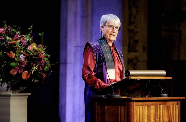AMSTERDAM American philosopher and science historian Donna Haraway at the Erasmus Prize ceremony at the Royal Palace. This year s prize theme is the science of what unites us. ANP RAMON VAN FLYMEN netherlands out - belgium out  Copyright: xx x543047594x originalFilename: 543047594.jpg