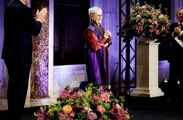 AMSTERDAM American philosopher and science historian Donna Haraway at the Erasmus Prize ceremony at the Royal Palace. This year s prize theme is the science of what unites us. ANP RAMON VAN FLYMEN netherlands out - belgium out  Copyright: xx x543047603x originalFilename: 543047603.jpg