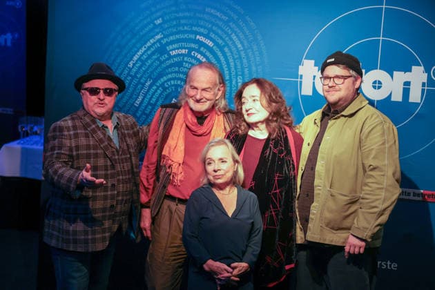 Premiere Münster Tatort Press event for the premiere of the new Münster Tatort Die Erfindung des Rades The broadcast is on December 7 on ARD and the ARD Mediathek Axel Prahl, as Frank Thiel and Mechthild Großmann, as Wilhelmine Klemm, Claus D Clausnitzer, as Herbert Vaddern Thiel, Björn Meyer, as Mirko Schra
