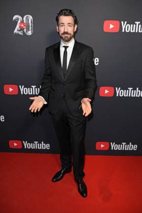 Jan Koeppen on the red carpet at the YOUTUBE MUSIC AWARD DINNER at Grill Royal in Berlin on 25 11 2025