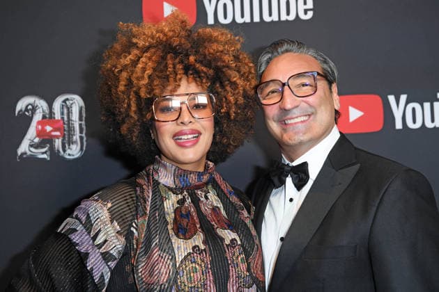 Mousse T with girlfriend Khadra Sufi on the red carpet at the YOUTUBE MUSIC AWARD DINNER at Grill Royal in Berlin on 25 11 2025