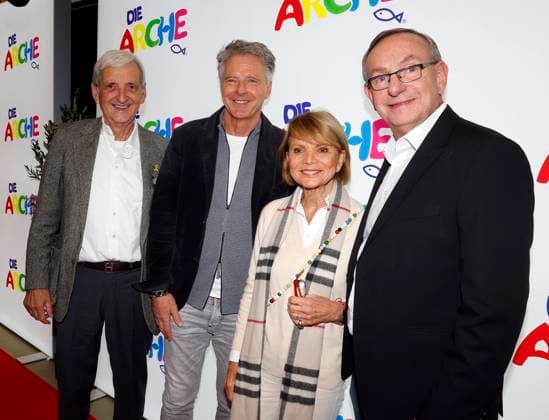Dieter Hermann, Joerg Pilawa, Uschi Glas, Bernd Siggelkow at the celebration of 30 years of Die Arche in Berlin