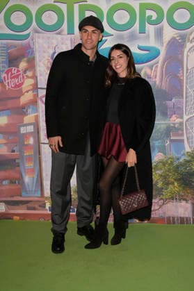 Zootropolis 2 green carpet in Rome, Italy - 25 Nov 2025 Gianluca Mancini (l) and Elisa Baggiani (r) attend the Disney movie premiere Zootropolis 2 green carpet at The Space Cinema Moderno. Rome Italy Copyright: xMarioxCartellix xSOPAxImagesx _DSC6510