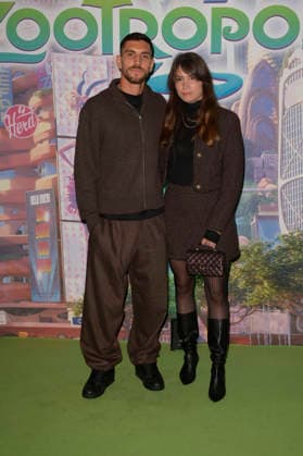 November 25, 2025, Rome, Italy: Lorenzo Pellegrini (l) and Veronica Martinelli (r) attend the Disney movie premiere Zootropolis 2 green carpet at The Space Cinema Moderno. Rome Italy - ZUMAs197 20251125_aaa_s197_231 Copyright: xMarioxCartellix